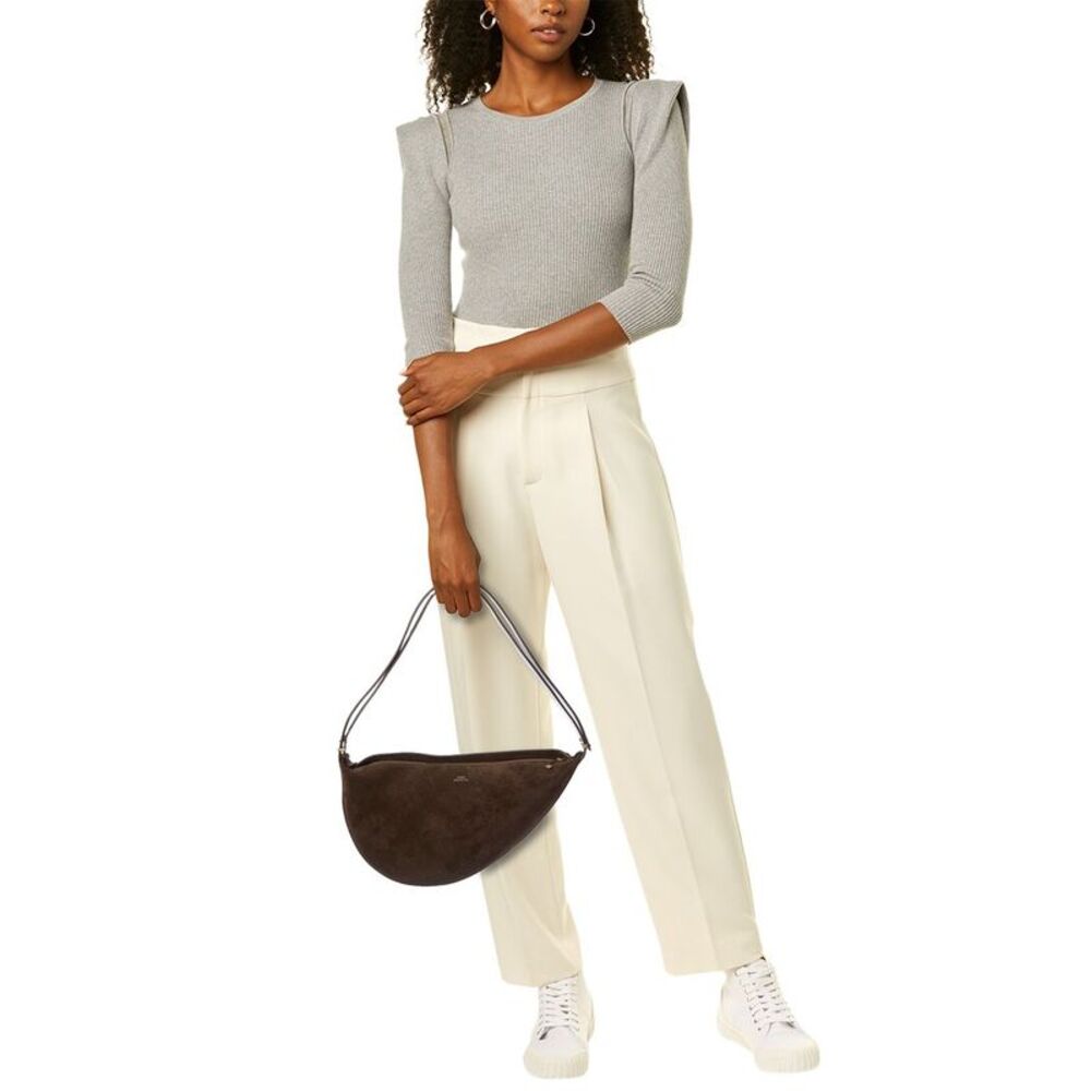 Toteme Dark Brown Suede Crescent Hobo Bag - Picture 4 of 4